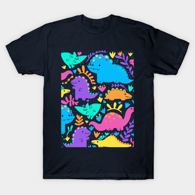 Cute dino pattern T-Shirt by Mjdaluz